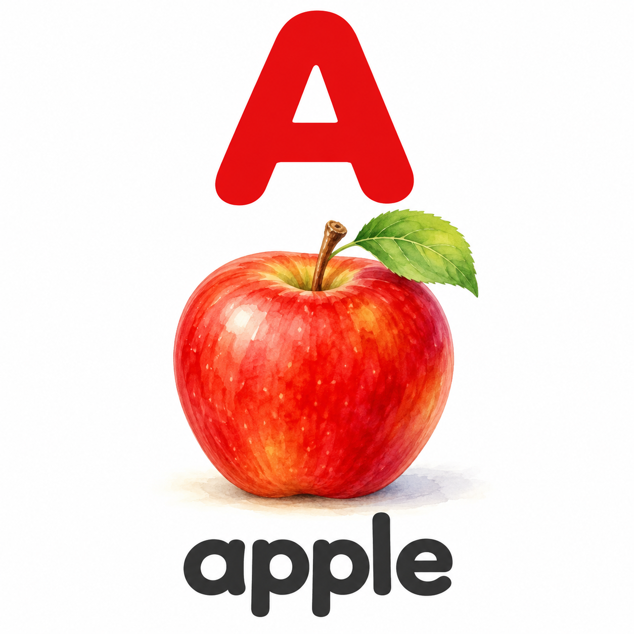 A – apple | حرف A والتفاحة